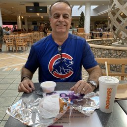 Enjoying the Popeyes food Enjoying the Popeyes food