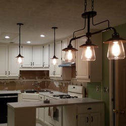 Senoia Electric - Peachtree City Kitchen Remodel - Senioa Electric installed 5 new can lights, 2 pendant lights, and dining room table light.