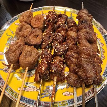 Special Noodle - Lamb kebab, chicken gizzard kebab, and roasted intestine kebab - Noodles Near Me - Las Vegas, Nevada