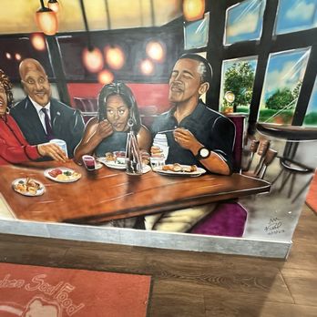 Kountry Kitchen - At the entry there's a great painting of the Obama(s) with Andre Carson and his grandmother, Julia. (Rest in Heaven). - Soul Food Near Me - Indianapolis, Indiana