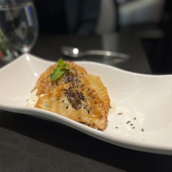 Coyote Cafe - Empanadas- chocolate and pineapple - New American Near Me - Santa Fe, New Mexico