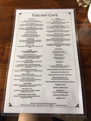 Menu photo 6 Tuscany Cafe Havertown, PA