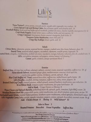Menu photo 2 Lili's Restaurant and Bar Savannah, GA Menu photo 2 Lili's Restaurant and Bar Savannah, GA
