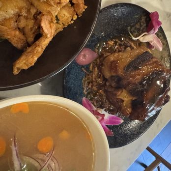 Bone Kettle - Basil fried prawns and oxtail served with ramen soup noodles. - Breakfast & Brunch Near Me - Pasadena, California