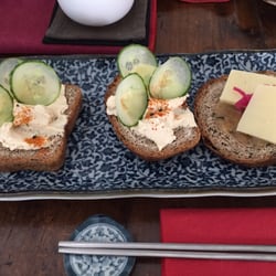 Teanamu Chaya Teahouse - Open faced sandwiches on seaweed bread