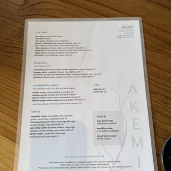 AKEMI Japanese Restaurant - Menu 7/25 - Japanese Near Me - Berkeley, California