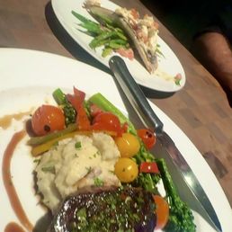 Steak and branzino