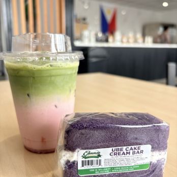 Teofilo Coffee - Strawberry matcha & Ube Cake Cream Bar from Gemmae Bake Shop! - Coffee & Tea Near Me - Long Beach, California Teofilo Coffee - Strawberry matcha & Ube Cake Cream Bar from Gemmae Bake Shop! - Coffee & Tea Near Me - Long Beach, California