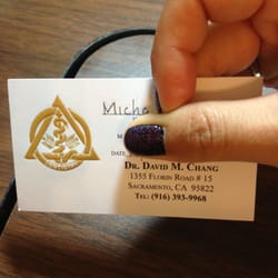 David Chang M DDS - Business card