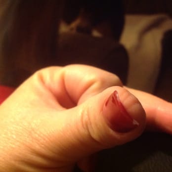 Angel Nails - Left thumb "redo" two days later.  1/12/2015 - Nail Salons Near Me - Deming, New Mexico