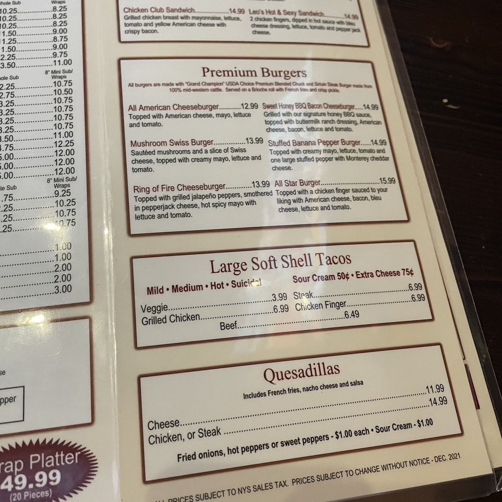 Leo's Pizzeria - Menu - Pizza Near Me - Lancaster, New York