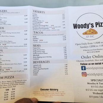 Woodys Pizza - Menu - Pizza Near Me - Boston, Massachusetts Woodys Pizza - Menu - Pizza Near Me - Boston, Massachusetts