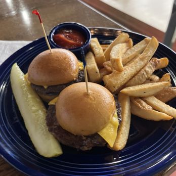 The Branch - a hamburger and fries on a blue plate - Bowling Near Me - Leesburg, Virginia The Branch - a hamburger and fries on a blue plate - Bowling Near Me - Leesburg, Virginia