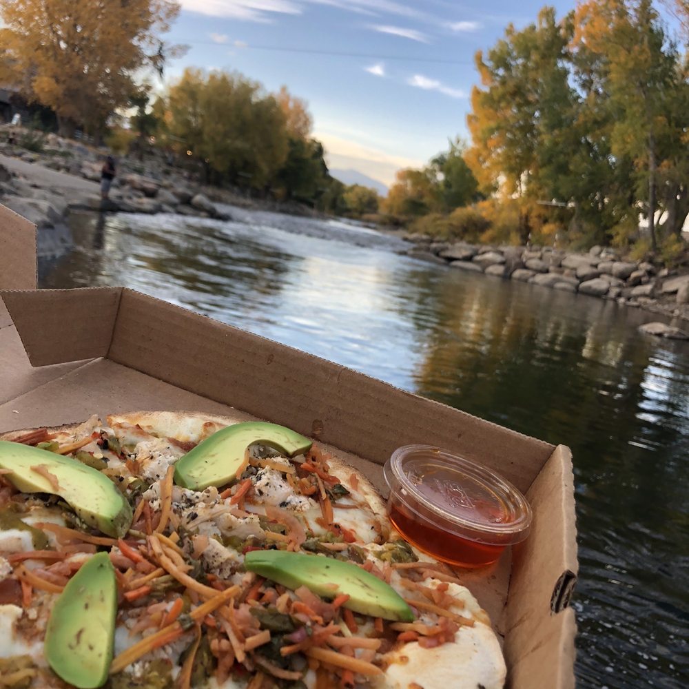 Amicas Pizza & Microbrewery - Thai Pizza on the river (down the street from Amica's) - Pizza Near Me - Salida, Colorado