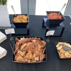 A classic example of dips and chips but not right out of a bag - a little creative work