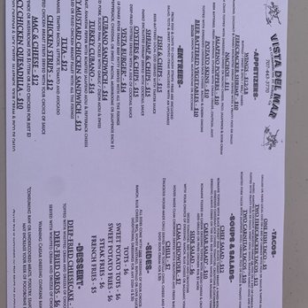 Vista Del Mar - Menu - Bars Near Me - Eureka, California Vista Del Mar - Menu - Bars Near Me - Eureka, California
