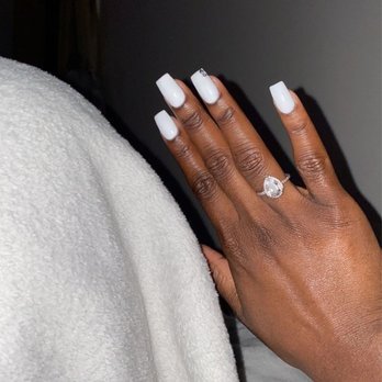 LUXXE Nails & Spa - White Full set & 2 jewels - Waxing Near Me - Dedham, Massachusetts LUXXE Nails & Spa - White Full set & 2 jewels - Waxing Near Me - Dedham, Massachusetts