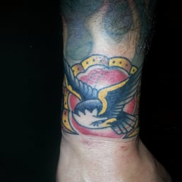 The start of a traditional cover up. Tattoo done by Per.