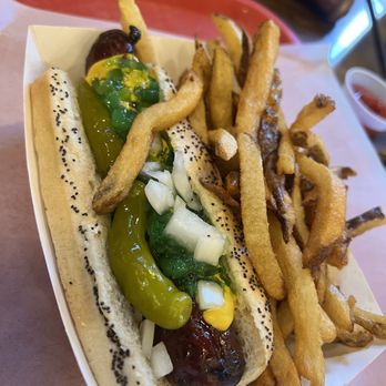 Al's Beef - Chicago Polish w/ fries - Sandwiches Near Me - Chicago, Illinois