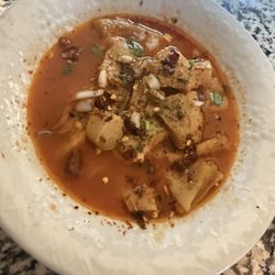Taqueria El Zacatecano - Menudo to go. Enjoying at home.