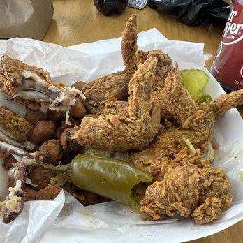 Freckle's Chicken - Excuse half eaten pieces but look how big pieces are. - Chicken Shop Near Me - Mesquite, Texas Freckle's Chicken - Excuse half eaten pieces but look how big pieces are. - Chicken Shop Near Me - Mesquite, Texas