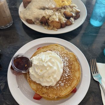 Orange Cafe Bistro - Stuffed strawberry pancakes and country fried steak and potatoes - Breakfast & Brunch Near Me - Orange, California Orange Cafe Bistro - Stuffed strawberry pancakes and country fried steak and potatoes - Breakfast & Brunch Near Me - Orange, California