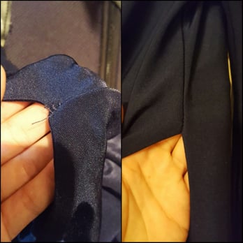 Ciccarelli's Ladies & Men Tailoring - My dress, before and after, in just one of the areas where the threads were pulled. It looks perfect! - Sewing & Alterations Near Me - Valley Stream, New York Ciccarelli's Ladies & Men Tailoring - My dress, before and after, in just one of the areas where the threads were pulled. It looks perfect! - Sewing & Alterations Near Me - Valley Stream, New York
