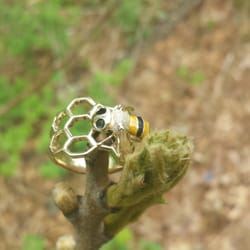 Ashleys Distinctive Jewelry and Gifts - Custom made by our Master Goldsmith & Diamond Setter 14K yellow gold bee ring.
