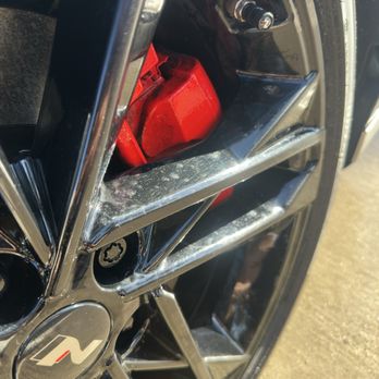 Steve's Mobile Wheel Repair - Before (Wheel is badly penetrated with hard chemicals spots) - Wheel & Rim Repair Near Me