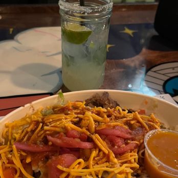Condado Tacos - rice & beans, pulled pork, lettuce, tomato, cheese, verde salsa & side of habanero mango w/ skinny girl margarita w/ muddled jalapeño - Tacos Near Me - Pittsburgh, Pennsylvania