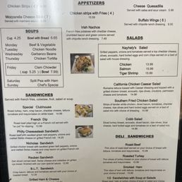 Lunch menu