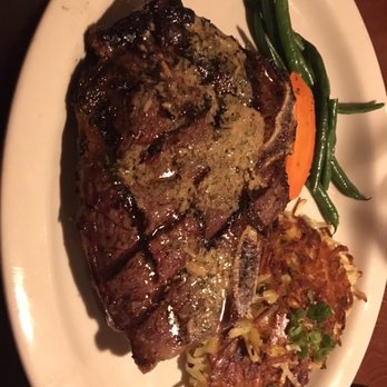 Jak's Grill - Prime Delmonico, medium rare with Potato Pancakes - Steakhouses Near Me - Issaquah, Washington Jak's Grill - Prime Delmonico, medium rare with Potato Pancakes - Steakhouses Near Me - Issaquah, Washington