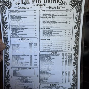 Lil Pig Lil Pig - Menu: drinks - Barbeque Near Me - Vancouver, Washington