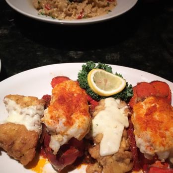 D'Raymonds - Lobster tails and fried Veal. Fiancé had seafood pasta. - Italian Near Me - Albany, New York D'Raymonds - Lobster tails and fried Veal. Fiancé had seafood pasta. - Italian Near Me - Albany, New York