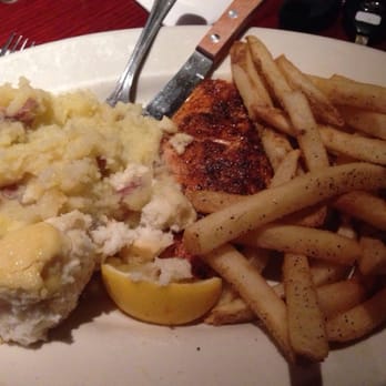 Copeland's - Fresh Salmon with Fries, mash potato and biscuit. - Cajun/Creole Near Me - Atlanta, Georgia