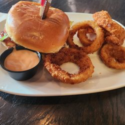 Pizza Hut - Chicken sandwich and onion rings