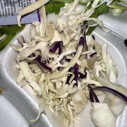 Browning cabbage in pho. Browning cabbage in pho.