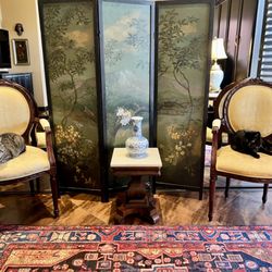Redlands Antique Auction - Chairs purchased for $80!  My cats immediately swooped in and claimed them