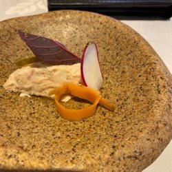Espuma de salmon con vegetales.