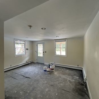 KT Blue Board Plastering - After, drop ceiling replaced with drywall - Damage Restoration Near Me - Pelham, New Hampshire