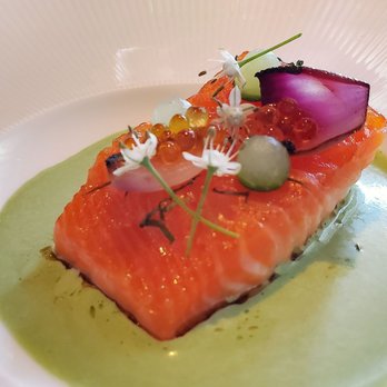The Kitchen Restaurant - Seared Norweigian Ocean Trout with Sorrel Coulis, Lemon Verbena, Flowering Spring Onion - New American Near Me - Sacramento, California The Kitchen Restaurant - Seared Norweigian Ocean Trout with Sorrel Coulis, Lemon Verbena, Flowering Spring Onion - New American Near Me - Sacramento, California