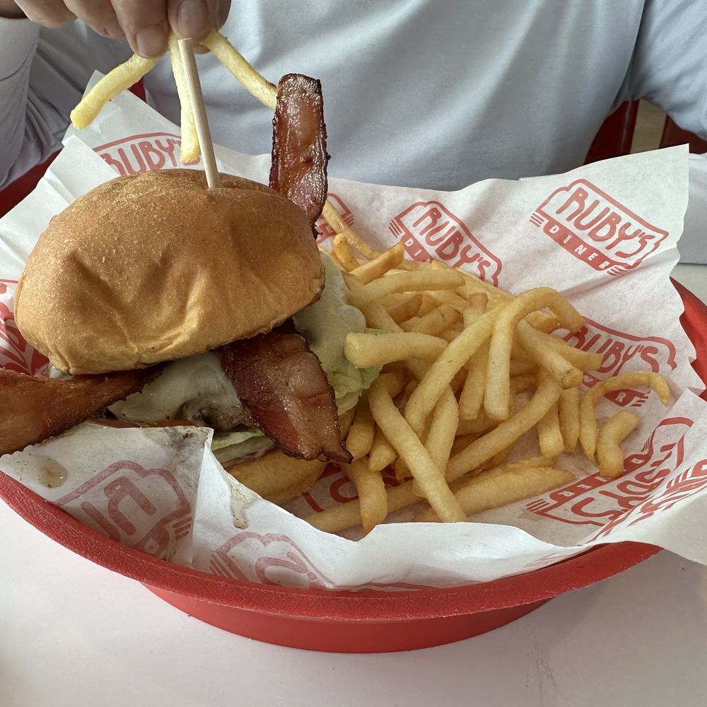 Ruby's Diner - Bacon Cheeseburger - American Near Me - San Clemente, California Ruby's Diner - Bacon Cheeseburger - American Near Me - San Clemente, California