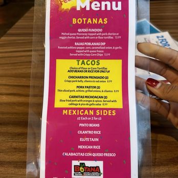 La Botana Tacos - Menu - Tacos Near Me - Tucson, Arizona