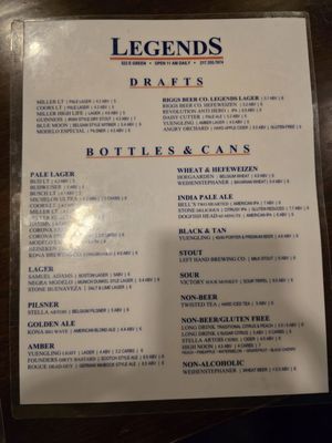 Menu photo 4 Legends Champaign, IL