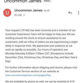 Uncommon James - The email i got - Jewelry Near Me - Nashville, Tennessee Uncommon James - The email i got - Jewelry Near Me - Nashville, Tennessee
