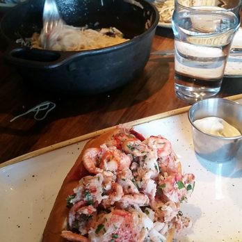 B2 Bistro + Bar - Angel hair pasta with clams and lobster roll! Delicious!!!! - Cocktail Bars Near Me - Red Bank, New Jersey