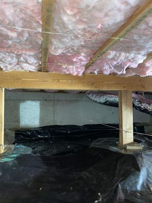 Crawslpace Remediation - We recently completed a full crawlspace cleanup after a toilet supply line burst caused extensive water damage. Our team extracted all standing water, removed the affected insulation and vapor barrier, and thoroughly cleaned and sanitized the entire area. Using specialized drying equipment, we achieved proper industry-standard drying before installing new insulation and a brand-new vapor barrier. A complete, professional restoration from start to finish to protect the property and restore a healthy environment.
