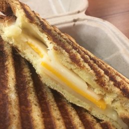 "Three cheese panini" from the grill. The cheese isn't even melted. "Three cheese panini" from the grill. The cheese isn't even melted.