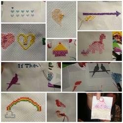 Say It Ain't Sew - A lovely little stitch-y collage showing the harsh reality of my under-developed cross-stitch skills. Great night!