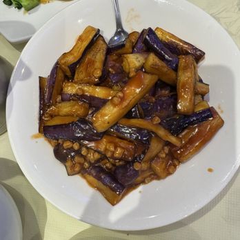 Lotus Vegetarian Restaurant - 25-Fried Spicy Eggplant with Vegetarian Fiber - Vegan - Vegetarian Near Me - Scarborough, Ontario Lotus Vegetarian Restaurant - 25-Fried Spicy Eggplant with Vegetarian Fiber - Vegan - Vegetarian Near Me - Scarborough, Ontario